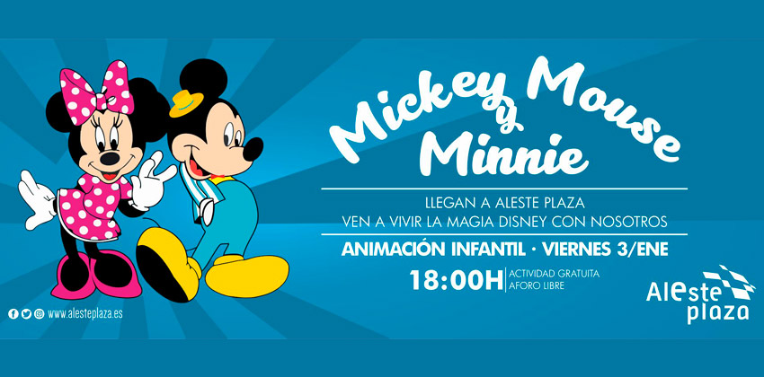 Mickey Mouse y Minnie visitarán el Centro Comercial Aleste Plaza